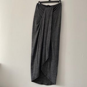 Hyfve charcoal gray drape front skirt size L
